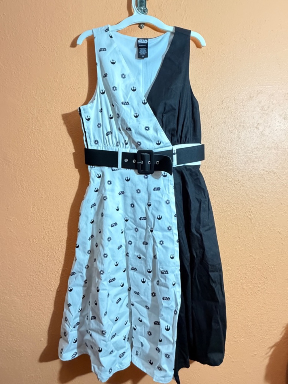 Star Wars Contrast Wrap Dress in Black and White